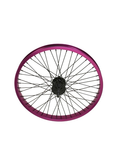 20 x 2.125 Alloy Rear Wheel 9T Driver 48 Spoke 14gSS/Black 14mm Axle Sealed Bearing Double Wall Purple.